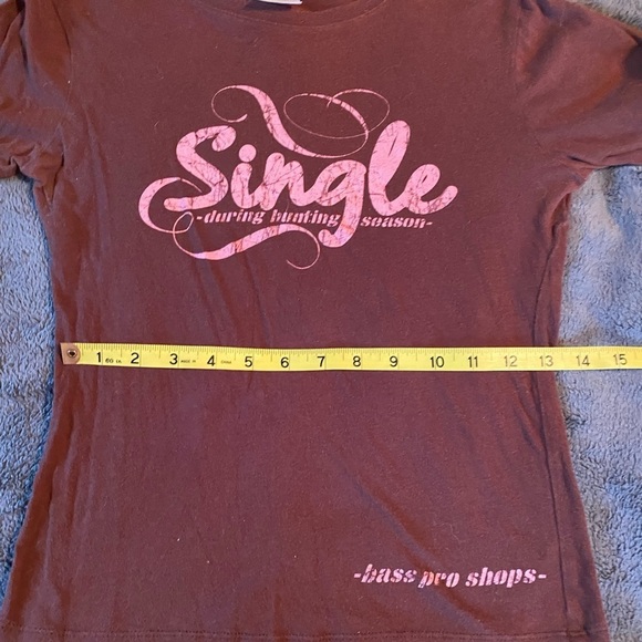 Bass Pro  100% cotton T-shirt, “single during hunting season” brown pink… - Picture 5 of 8